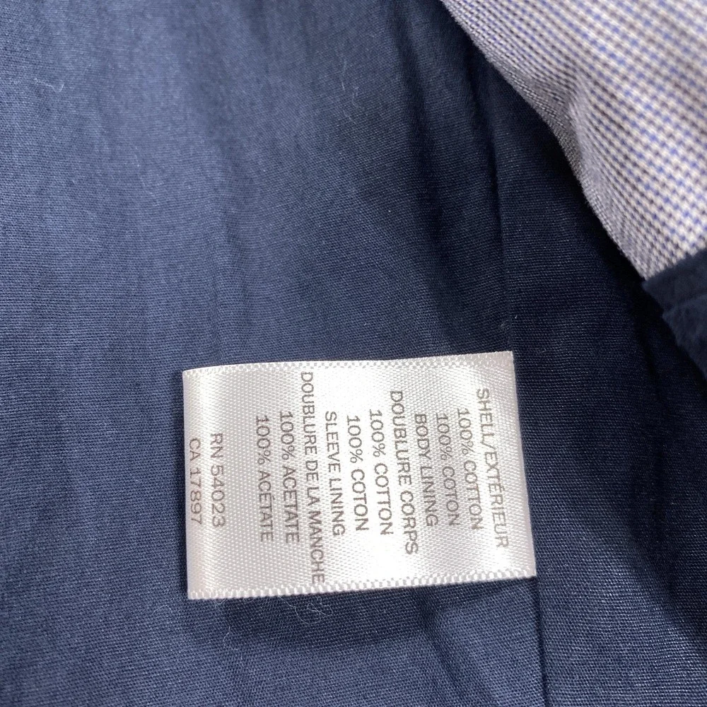 Banana Republic Blazer Jacket Mens 46 Long Slim Gray Cotton‎ Notch Lapel